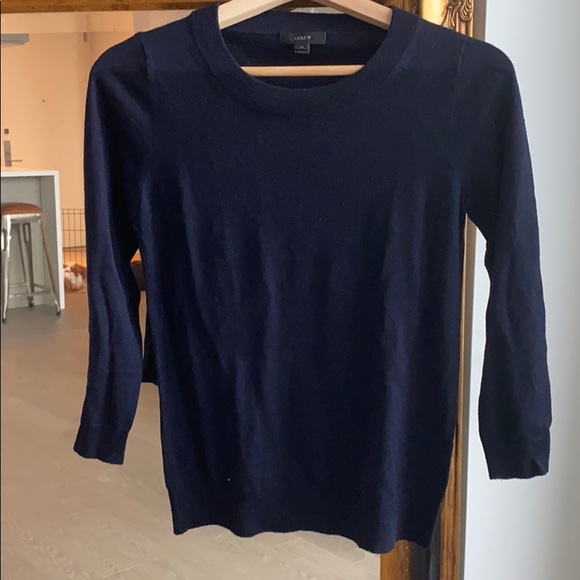 J. Crew Sweaters - J. Crew 3/4 Sleeve Navy Blue Sweater